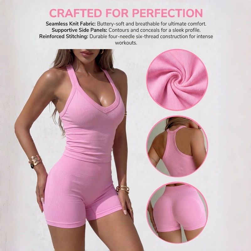 Pilates V Yoga - Sexy Cross-Back Yoga Set V-Neck Sports