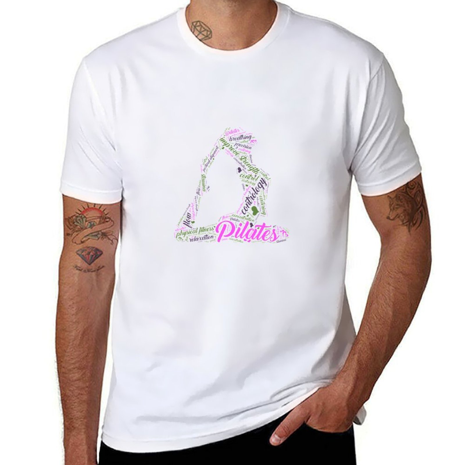 Pilates Yoga Gifts - Womens Fun Word Cloud and Cute