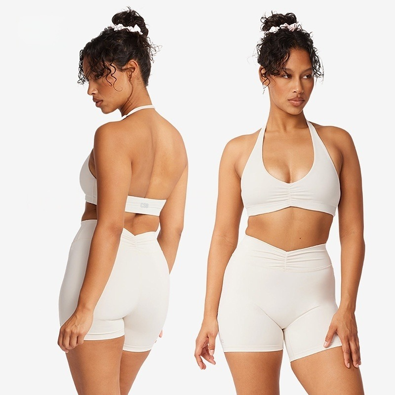 Pilates V Yoga - CSB Halter V Neck Scrunch Sports