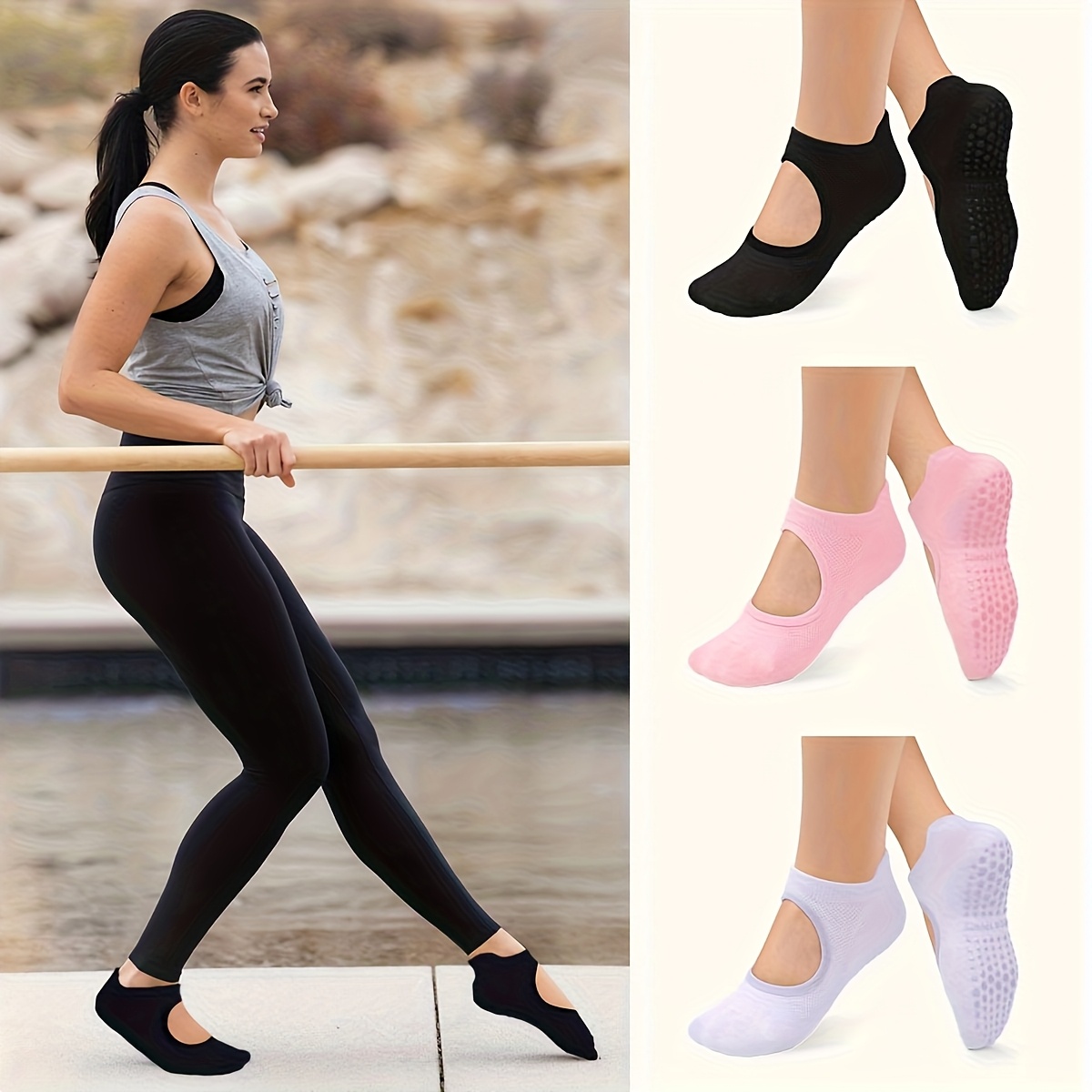 Non Slip Grip Women Socks for  - огляд і ціна Pilates Yoga Barre