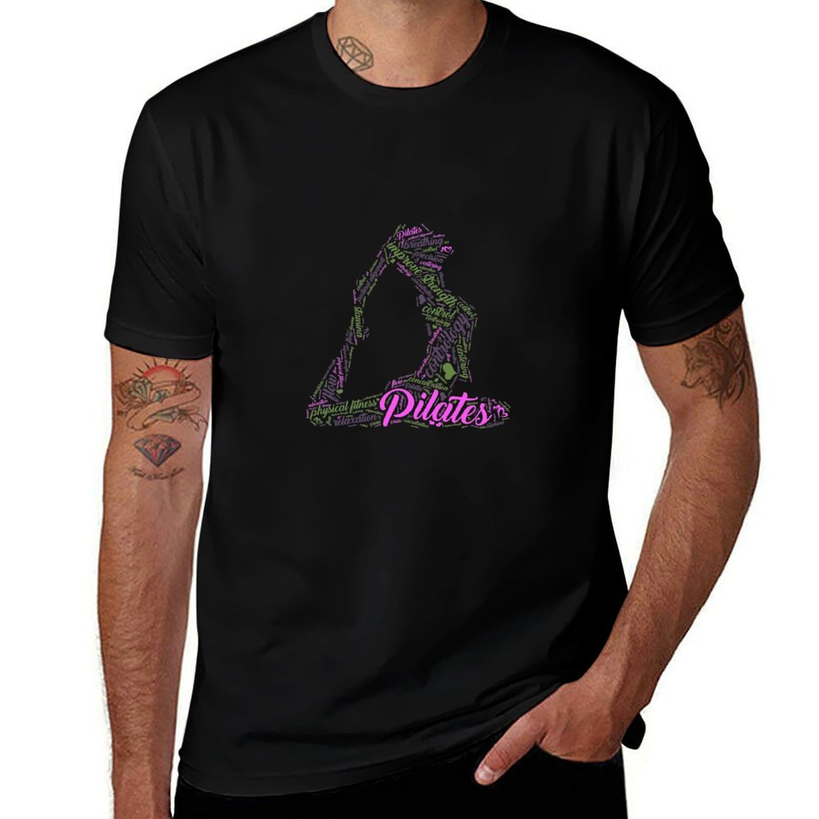 Womens Fun Word Cloud and Cute - огляд і ціна Pilates Yoga Class
