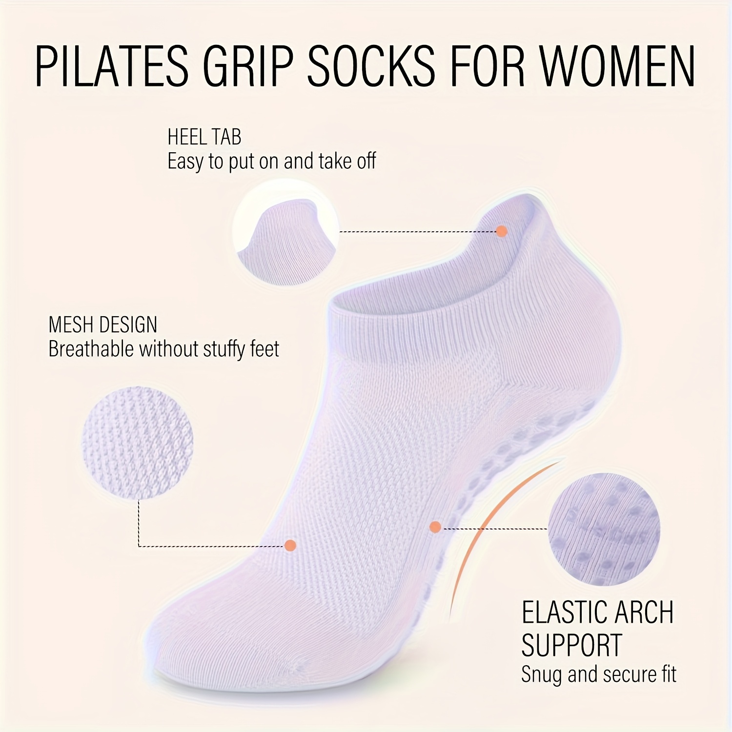 1 Pairs Grip Pilates Socks for - огляд і ціна Pilates Yoga Barre